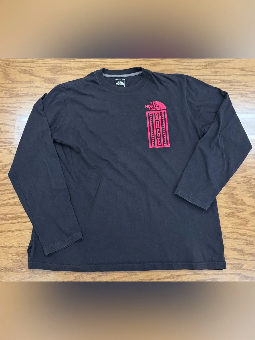 North Face ‘92 Rage Snowboard Black Pink Long Sleeve Pullover Shirt XL - 24 x 27